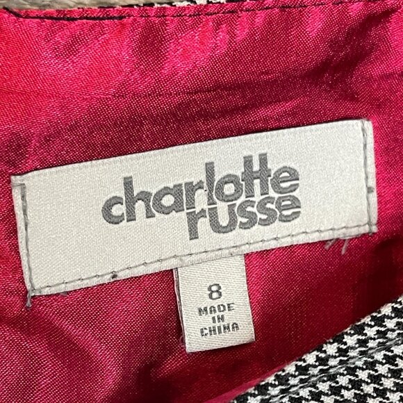 Y2K Charlotte Russe Women Dark Goth Coquette Micro Houndstooth Pencil Skirt 8 - Picture 7 of 13